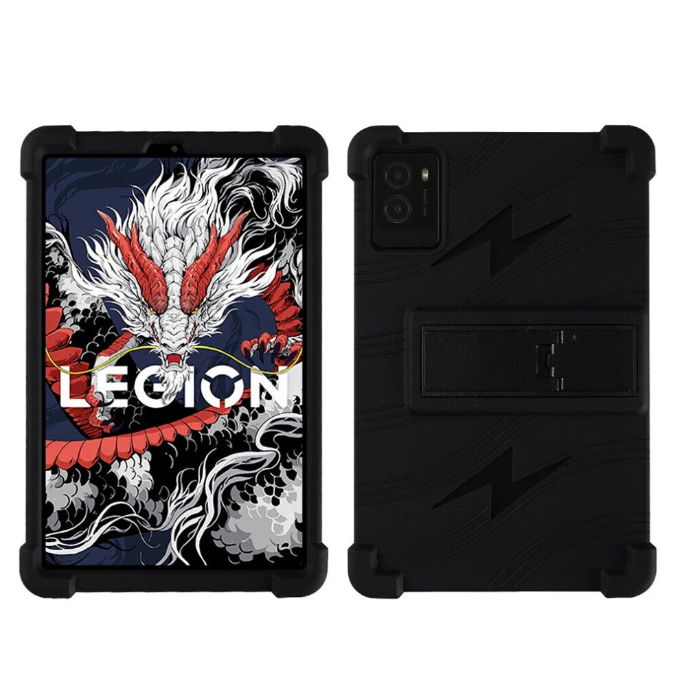 (Black) Shockproof Soft Silicone Stand Case Cover For Lenovo Legion Y700 3Rd Gen (2025) Tablet Black 6963793897391