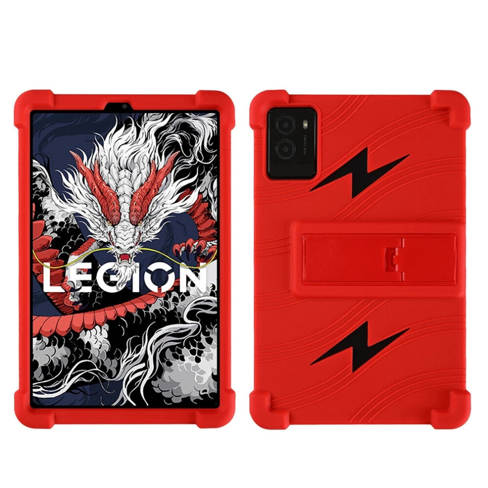 (Red) Shockproof Soft Silicone Stand Case Cover For Lenovo Legion Y700 3Rd Gen (2025) Tablet Red 6963793897452