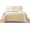 (Beige, Super King) 3 Piece Emboss Bedspread Check Quilted Bedding Set 4