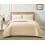 (Beige, King) 3 Piece Emboss Bedspread Check Quilted Bedding Set 1