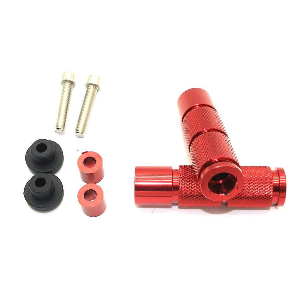 (As show, One size) Motorcycle refitted pedal CNC aluminum pedal ATV ATV round rear pedal accessoriesred