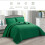 (Green, Super King) 3 Piece Emboss Bedspread Check Quilted Bedding Set 6