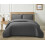 (Grey, King) 3 Piece Emboss Bedspread Check Quilted Bedding Set 1