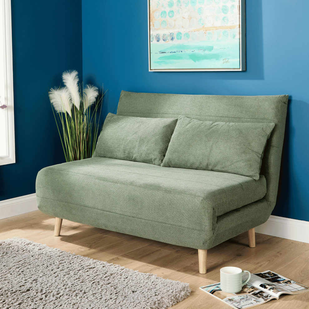 (Green) Double Clic Clac Sofa Bed Sleeper Couch Upholstered