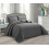 (Grey, Super King) 3 Piece Emboss Bedspread Check Quilted Bedding Set 4