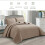 (Mink, Double) 3 Piece Emboss Bedspread Check Quilted Bedding Set 4