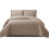 (Mink, Double) 3 Piece Emboss Bedspread Check Quilted Bedding Set 5