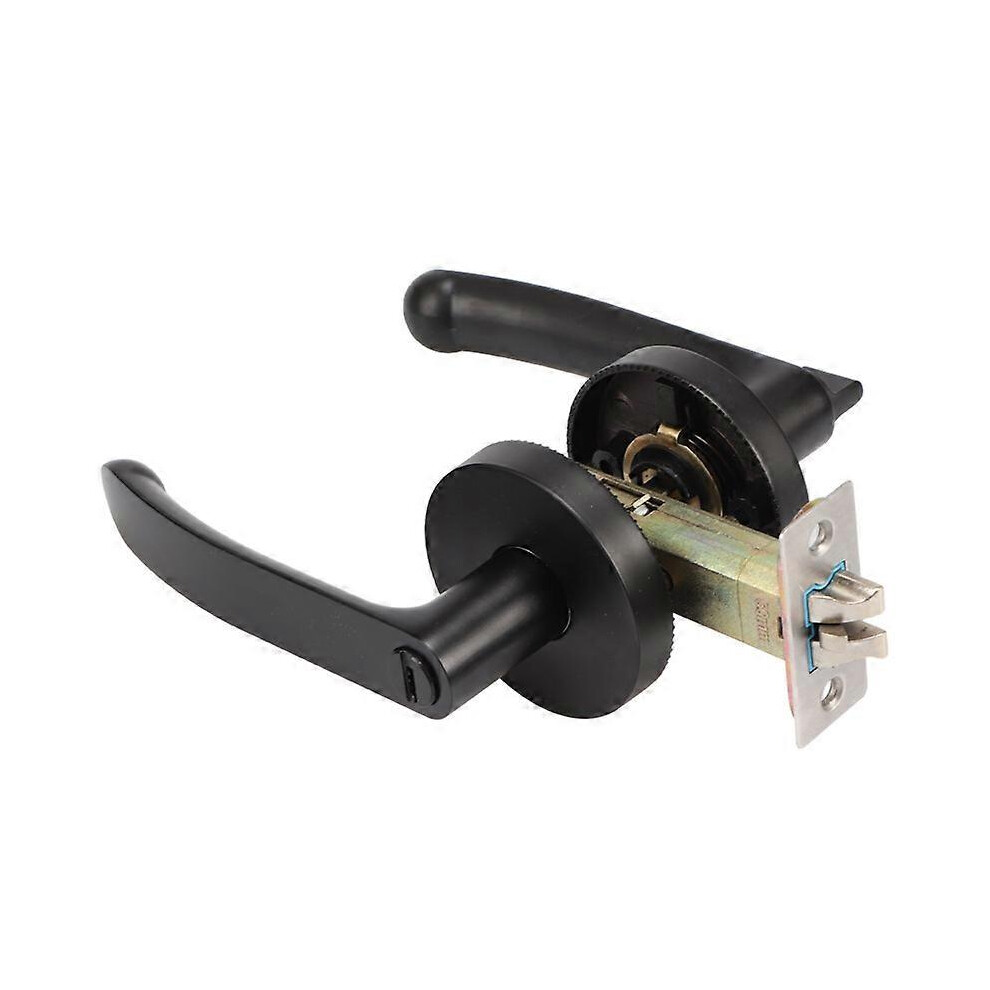 (As Show, One Size) Straight Door Lever With Lock And Key, Privacy, Silent Lock Matte Black 3152185993367