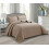 (Mink, Super King) 3 Piece Emboss Bedspread Check Quilted Bedding Set 5