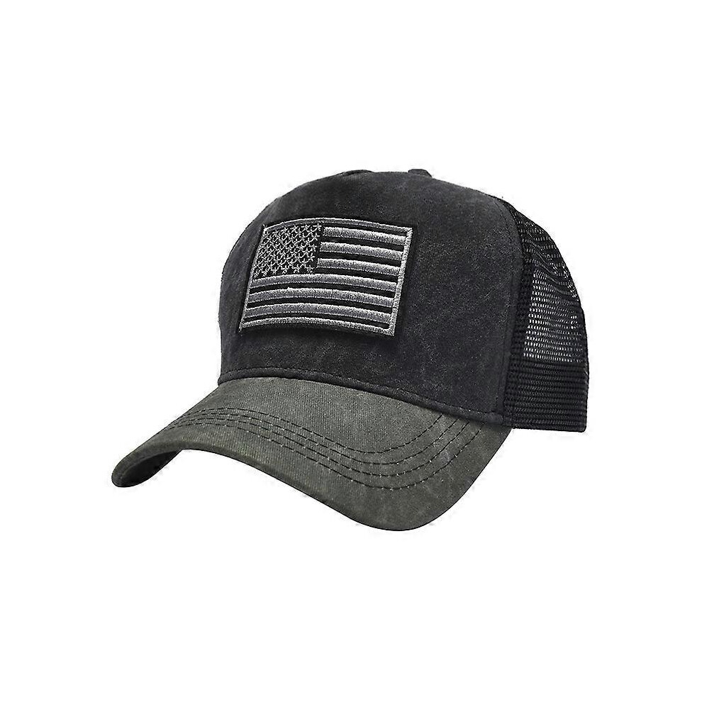 (As show, One size) Hat men's summer casual embroidered duck tongue hat cotton sunscreen sun hat outdoor sports hiking out baseball capStyle I