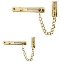 (As show, One size) Stainless Steel Chain Door Lock 2 PackHeavy Duty Inside Door Latch Guard Keyless Door Lock Add Extra Security with Spring Anti-Theft Press Lock Door H