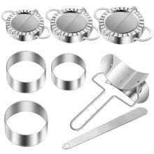 Dumplings Maker 8 PCs,Empanada Mold and Cutter,Stuffing Spoon
