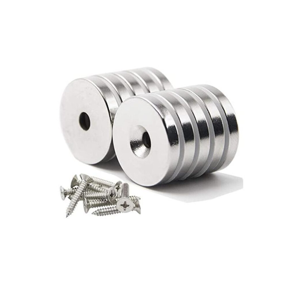 (12x4-4  10pcs) 5/10/25pcs Neodymium Disc Countersunk Hole Magnets Heavy Duty Rare Earth Magnet Disc With Stainless Screws M3 M4 M5