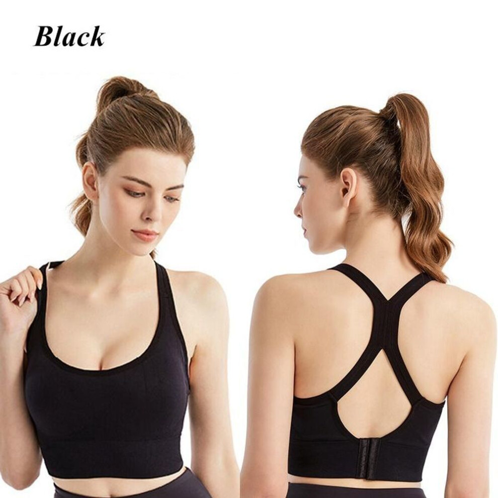 (black, M) Women Sports Bra Push Up Crop Top Female Workout Fitness Gym Tank Top Running Yoga Braletter Athletic Sportswear