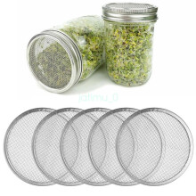 5 Stainless Steel Sprouting Strainer Lid Mesh Filter for Wide Mason Canning Jars