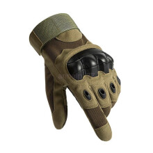 (M, Army Green) Tactical Military Knuckle Protection Full Finger Gloves Sports Race Work Airsoft New