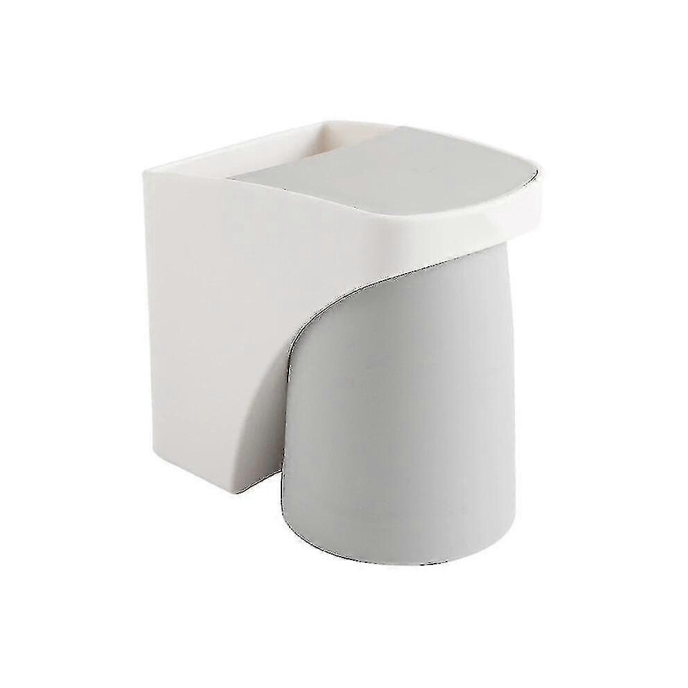 (As show, One size) suspended Magnetic Toothbrush Cup Holder Set Without Punching Toothbrush Holder|toothbrush Holder grey