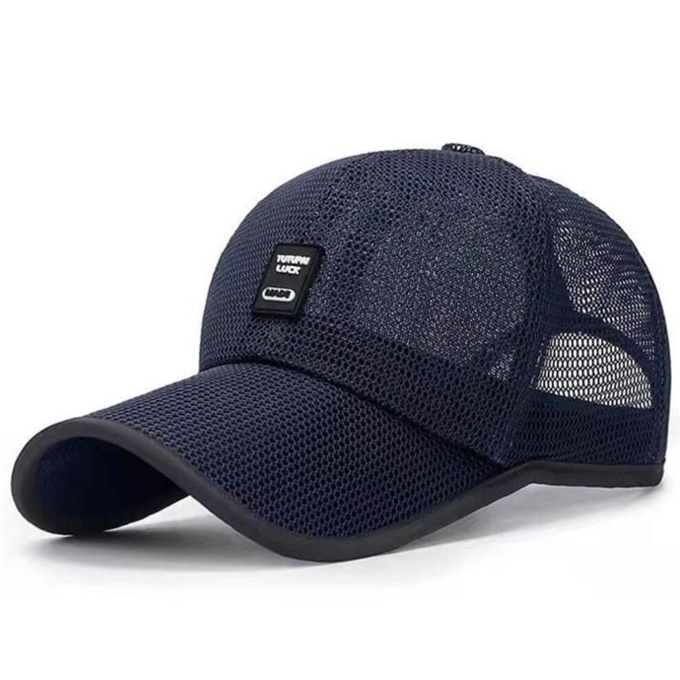 (navy, One size) Men's Summer Thin Outdoor Sunscreen Mesh Baseball Cap Breathable Sun Hat Comfortable Skin-friendly Hats