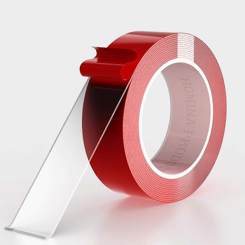(As show, One size) 2 Rolls Double Sided Adhesive Tape, 2.5cm x 3m Acrylic 0.8mm Thick Clear Waterproof Removable Mounting Tape for Home Office Car Decoration