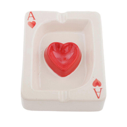 (As show, One size) Modern Poker Ceramic Cigarette Ashtray