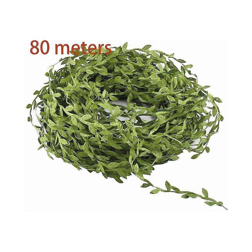 (As show, One size) Accessories Olive green leaf decoration belt - used for DIY craft party wedding home decoration 100m olive green)