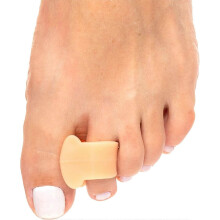 (As show, One size) Silicone Toe Separators for Overlapping Toes, Bunions, Big Toe Alignment, Corrector and Spacer - 4 Pack (Beige)