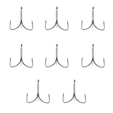(As show, One size) Size 22 8Pcs Fishing Treble Hooks Fish Tackle Hooks Baits Lures Hook