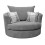 Sofas and More Large Swivel Round Cuddle Chair Fabric (Grey) 1