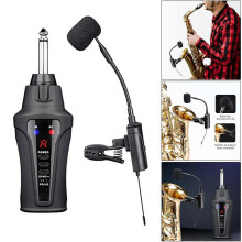 (As show, One size) Pro UHF Wireless Sax 6.35mm Receiver Microphone Saxophone Microphone Instrument