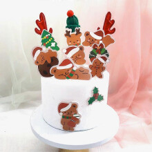 (As show, One size) 13pcs Christmas Cake Decorations, Merry Christmas Cupcake Toppers Cake for Christmas Baking Desserts Decoration, Christmas Pies Cupcake Food Decorate