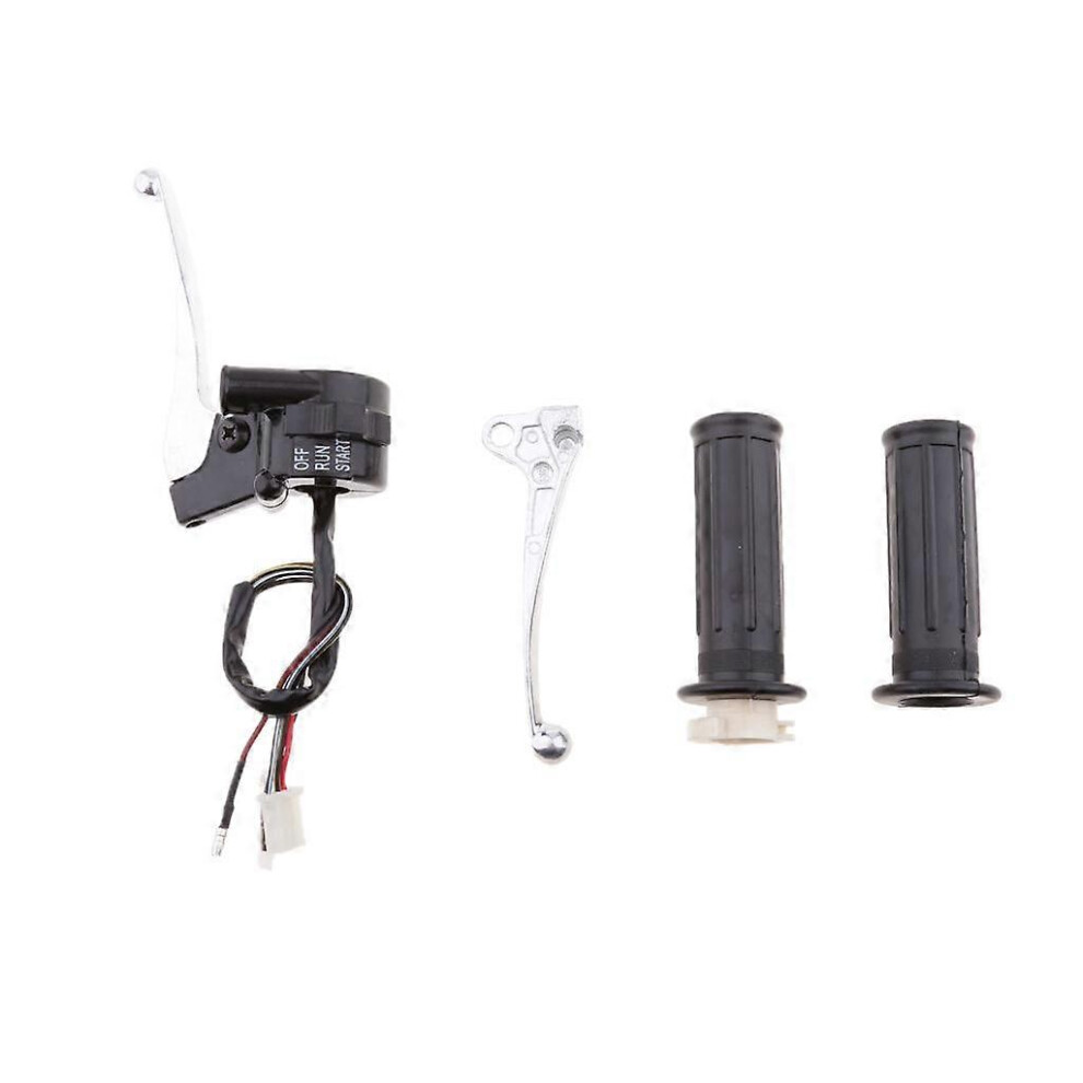 (As Show, One Size) Brake Lever Grip Throttle Cable Switch For Yamaha Pw50 Py50 50Cc Black/Silver 4633730182096