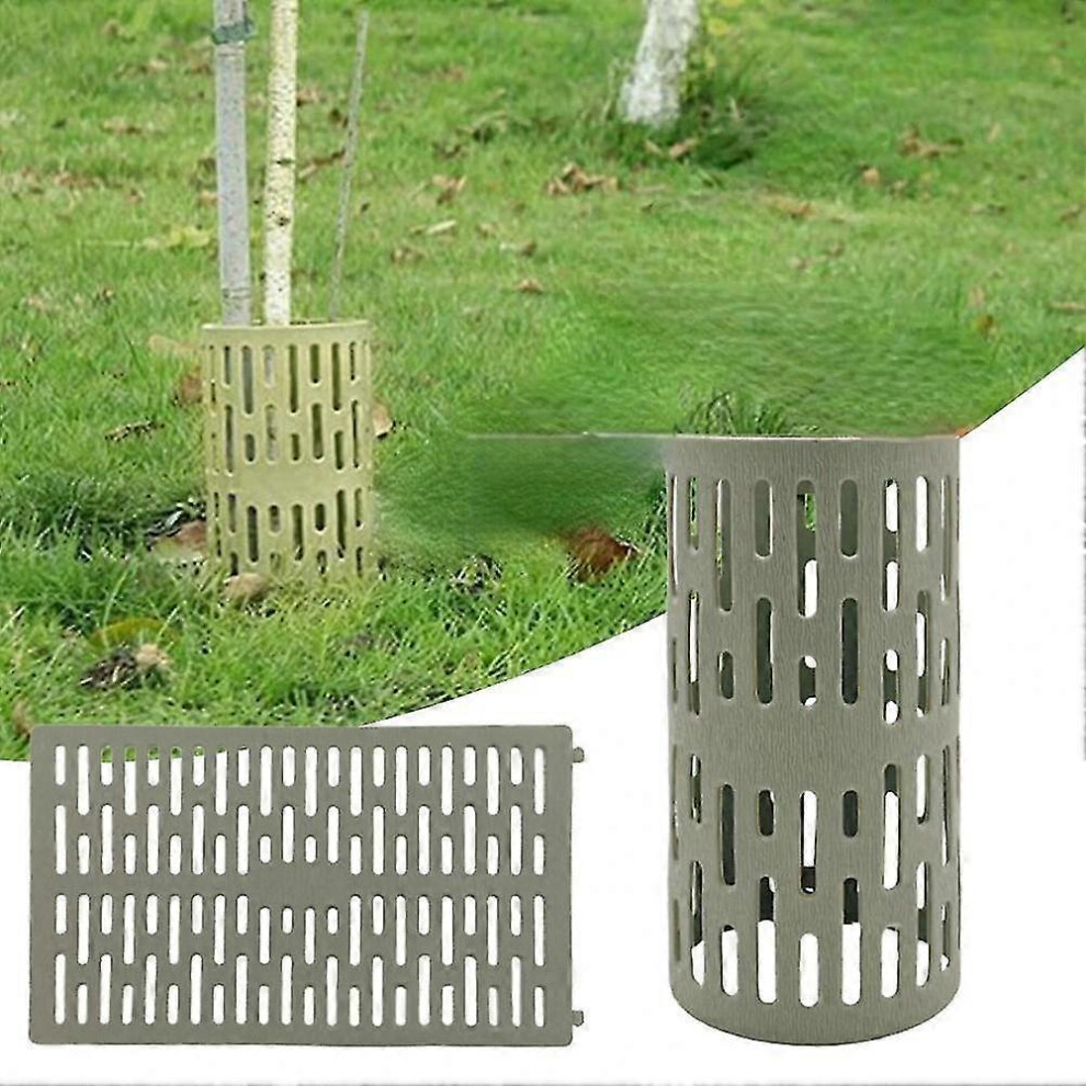 (As show, One size) Plant Tree Trunk Protector Weather-proof Plastic Guard Cover Adjustable Plant Protection Guard Hollow Fence Garden Accessories