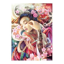 (11.8x15.7 inch, One size) Japan Geisha Diamond Painting Portrait Woman Round Full Drill 5d Nouveaute Diy Mosaic Embroidery Cross Stitch Home Decor Gifts