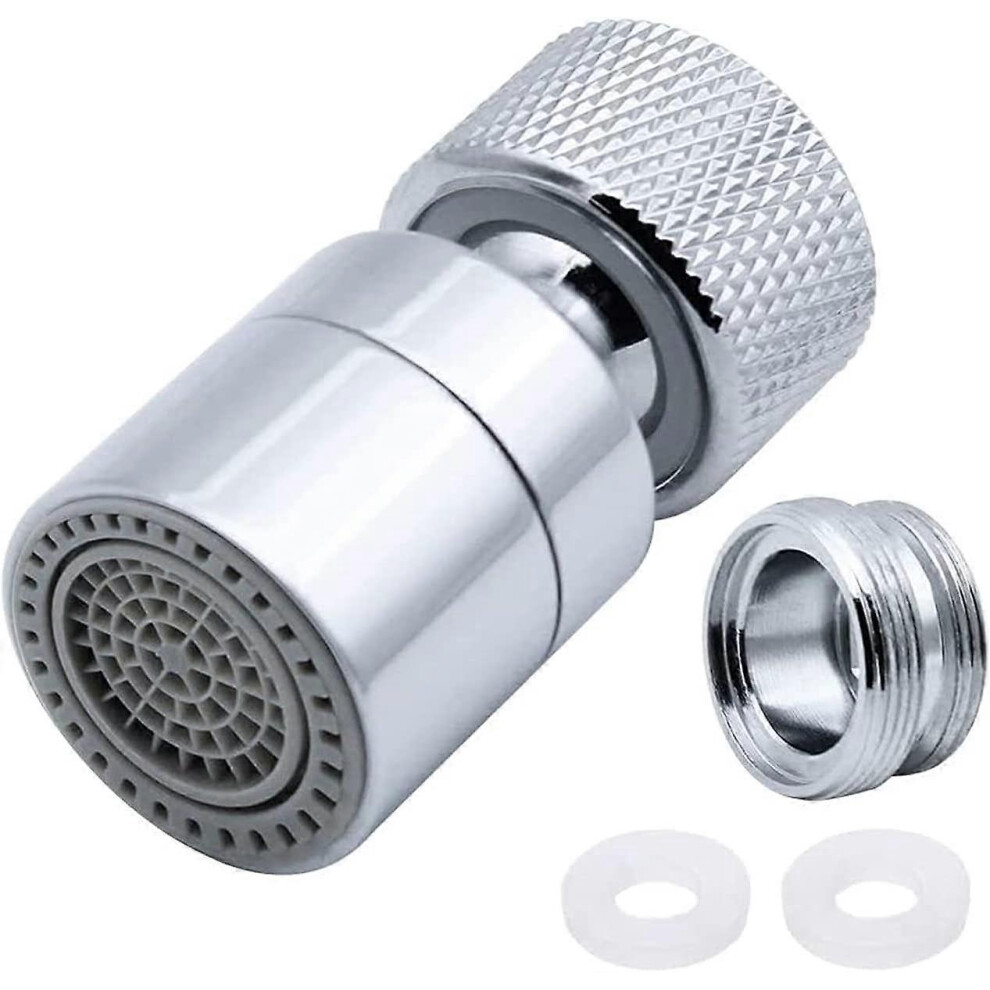 (As show, One size) 360 Swivel Faucet Aerator Brass 2 Modes Adjustable Kitchen Faucet Filter Bubbler with Nozzle Adapter - for Faucets with M22 External Thread Nozzle or