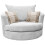 Sofas and More Large Swivel Round Cuddle Chair Fabric (Light Grey) 1
