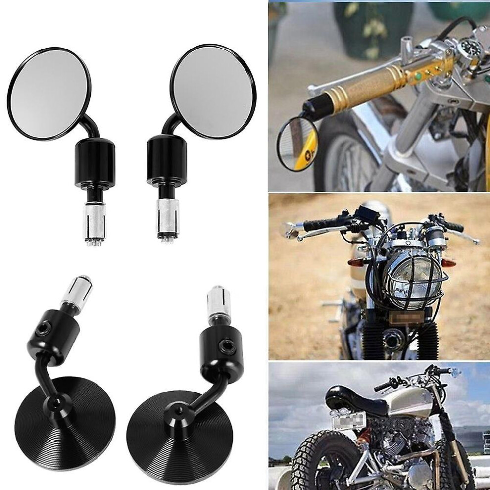 (As show, One size) 2pcs Motorcycle Accessories Modified Handlebar Rearview Mirror Reflector Electric Vehicle Modified Handlebar Reversing Mirror