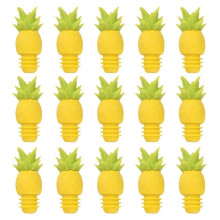 (As show, One size) Pineapple Silicone Bottle Stopper Wine Glass Markers, Wine Stoppers Reusable Beverage Bottle Stoppers Wine Glass Charms