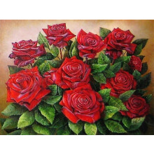 (11.8x15.7 inch, One size) Needlework Diamond Embroidery Red Rose Flower 5d Rhinestones Diamond Painting Diamond Embroidery Mosaic Pictures