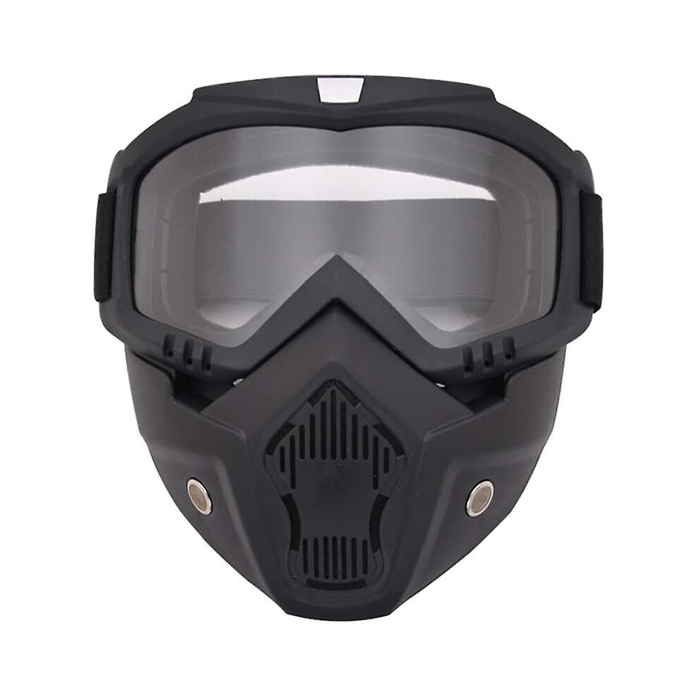 (As show, One size) Modular Mask, Removable Goggles, Motorcycle, Helmet, Protective Mask, Mask, Shield
