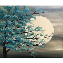 (11.8x15.7 inch, One size) 5d Diy Diamond Painting, Full Drill Moon And Turquoise Trees Paint By Numbers Kits For Adult Diamond Embroidery Paintings Pictures Arts Craft Christma