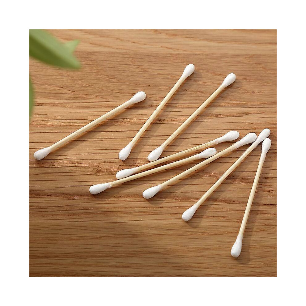 (As show, One size) 400 Pcs Count Cotton Swabs with Wooden Handles Cotton Tipped Applicator, Cleaning with Wood Handle for Oil Makeup Gun Applicators, Eye Ears Eyeshadow