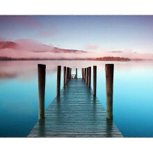(19.6x27.6 inch, One size) 5d Diy Diamond Painting Cross Stitch Scenic Lake Surface Full Drill Round Diamond Embroidery Needlework Diamond Rhinestone