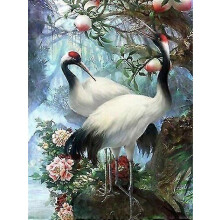 (11.8x15.7 inch, One size) Diamond Painting Crane Animals Diamond Embroidery Cross Stitch 5d Diy Rhinestone Mosaic Home Decor