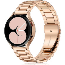 (rose gold-A) Metal Band for Samsung Galaxy Watch 4/7/6/5/4, 20mm/40mm/44mm Stainless Steel Band