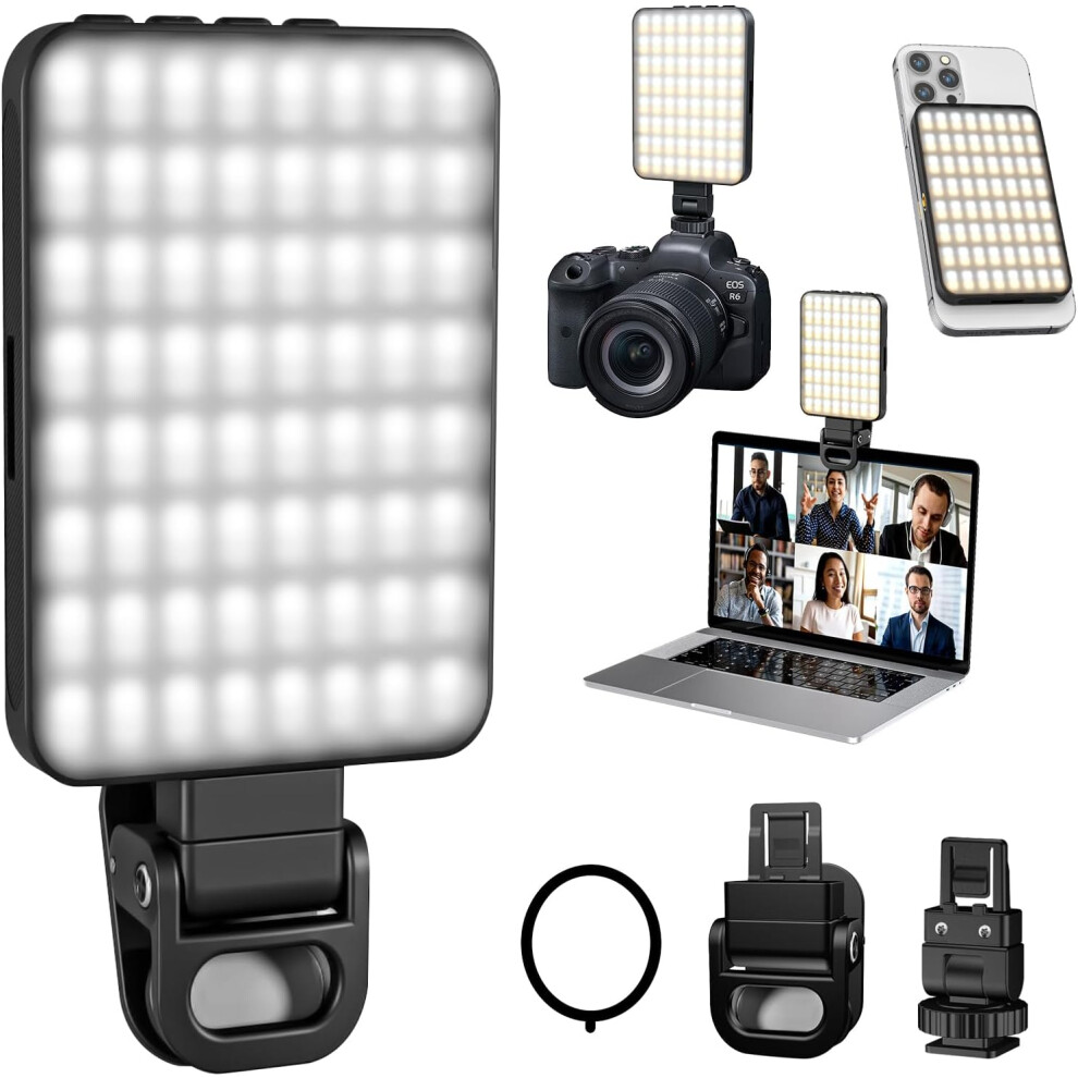 Selfie Light, 128 LED Phone Light, Rechargeable Selfie Light & Phone Light Clip for iPhone, Portable Clip on Light for Tablet, Laptop