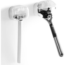 2 Pcs Plastic Razor Holders with Cover for Shower Wall, Waterproof Shaver Holder for Shower, Self Adhesive Waterproof Razor Rack for Bathroom