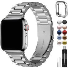 (42mm(Series 10), Ultra Black) Compatible with Apple Watch Straps 40mm 41mm 38mm 42mm(Series 10), Metal Stainless Steel Replacement Bands for iWatch SE/Series 10/9/8/7/6/5/4/3/2/1