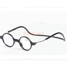 (Black, +1.0) +1.0~+4.0 Folding Magnetic Reading Glasses Snap Click Front Neck Hanging Glasses