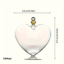 (1000ml) Creative Heart Shaped Wine Waker, Creative Whisky Bottle, Craft Ornament, Large Capacity Glass, Perfect Valentine'S Day Gift, Party Utensils