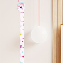 (Pink) Adorable Giraffe Growth Chart Stickers - Easy Peel & Stick, Colorful PVC Measure Ruler with a Tail for Bedroom, Nursery, Giraffe Decor